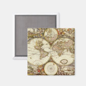 Aimant Carte du Vieux Monde antique par Frederick de Wit, (Recto/Verso)