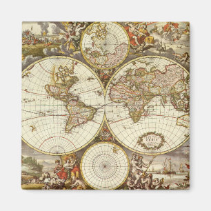 Aimant Carte du Vieux Monde antique par Frederick de Wit,