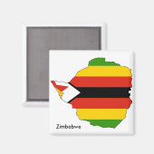 Aimant Carte du Zimbabwe et drapeau magnétique à thème (Recto/Verso)