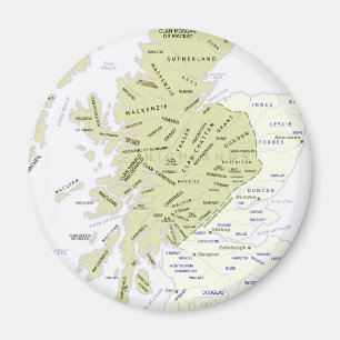 Aimant Carte écossaise de clan de l'Ecosse