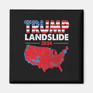 Aimant Carte électorale 2024 Trump Défilé Élections rouge