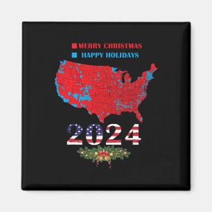 Aimant Carte électorale Trump 2024 Joyeux Noël Amusant