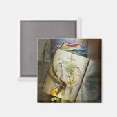 Aimant Carte Et Compas (Recto/Verso)