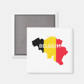 Aimant Carte et drapeau de la Belgique (Recto/Verso)