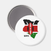 Aimant Carte et drapeau du Kenya (Recto/Verso)