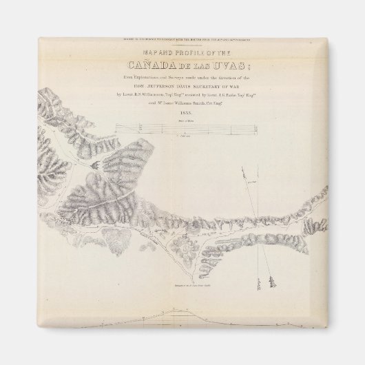 Aimant Carte et profil du Canada de las Uvas (Devant)