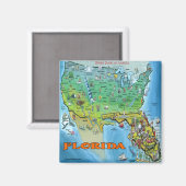 Aimant Carte Florida USA (Recto/Verso)