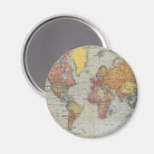 Aimant Carte générale vintage du monde (Recto/Verso)