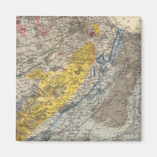 Aimant Carte géologique d'Édimbourg (Devant)