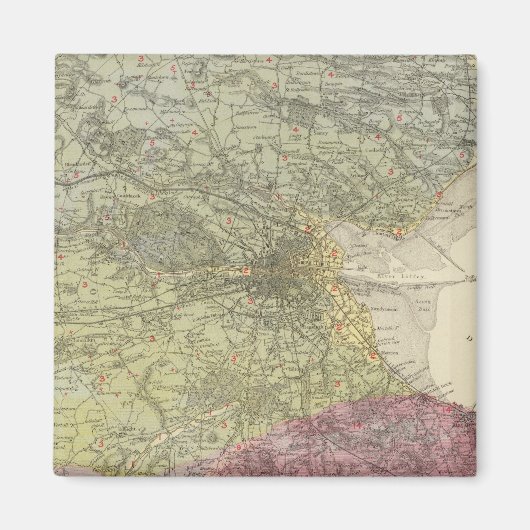 Aimant Carte géologique Dublin (Devant)
