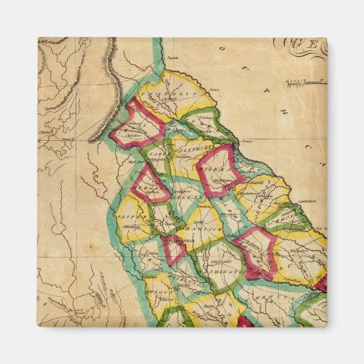 Aimant Carte Géorgie (Devant)