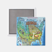 Aimant Carte Géorgie USA (Recto/Verso)