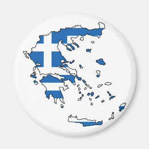 Aimant Carte GR de drapeau de la Grèce