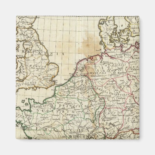 Aimant Carte gravée de l'Europe (Devant)