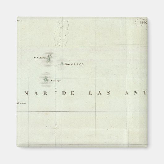 Aimant Carte gravée du Panama (Devant)