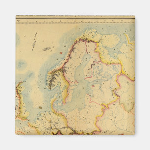 Aimant Carte hydrographique de l'Europe