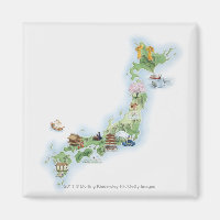 Carte illustrée de l'ancien Japon