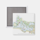 Aimant Carte illustrée de l'Empire romain (Recto/Verso)