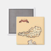 Aimant Carte illustrée vintage d'Autriche (Recto/Verso)
