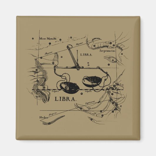 Aimant Carte Libra Constellation Hevelius 1690 Décor (Devant)