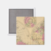 Aimant Carte lithographiée du Monde (Recto/Verso)