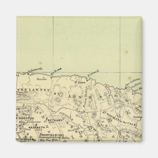 Aimant Carte Lithographiée Jamaïque (Devant)