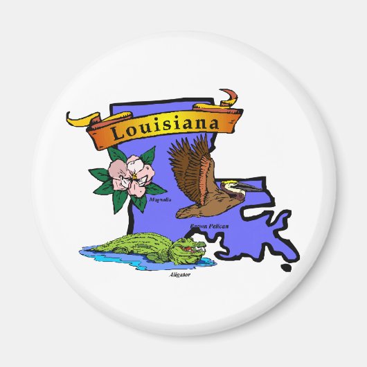 Aimant Carte Louisiane (Devant)