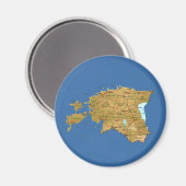 Aimant Carte magnétique Estonie (Recto/Verso)