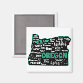 Aimant Carte mignonne de l'Oregon, Portland, Salem, Eugen (Recto/Verso)