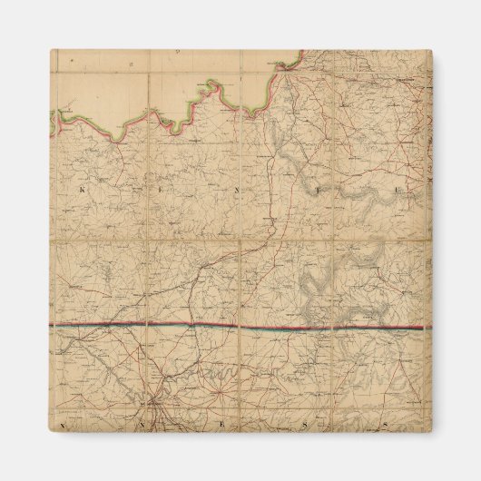 Aimant Carte militaire des États du Kentucky (Devant)