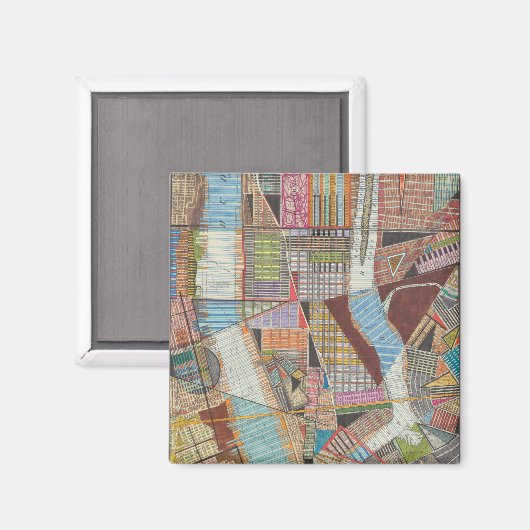 Aimant Carte moderne de New York II (Recto/Verso)