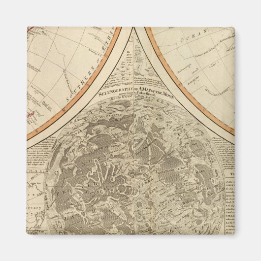 Aimant Carte mondiale de l'hémisphère sud (Devant)