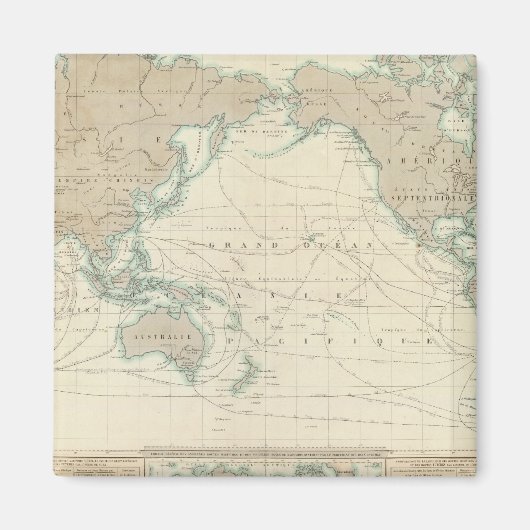 Aimant Carte mondiale des canaux de navigation (Devant)