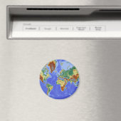 Aimant Carte mondiale géographique internationale (In Situ (Lave-vaisselle))