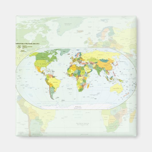 Aimant Carte mondiale Globe Pays Atlas (Devant)