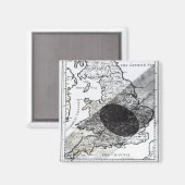 Aimant Carte montrant le passage de l'ombre de la lune (Recto/Verso)