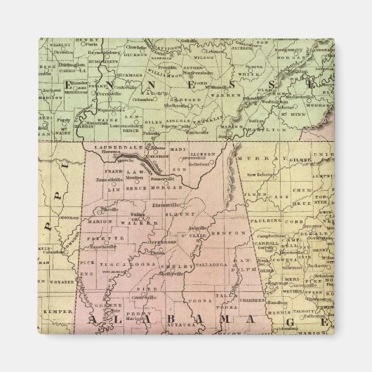 Aimant Carte Olney des États du Sud (Devant)