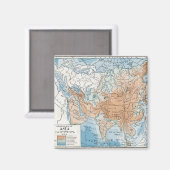 Aimant Carte physique de l'Asie (1916) (Recto/Verso)