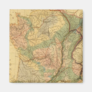 Aimant Carte physique et minéralogique de la France