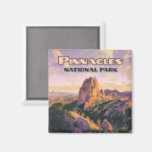 Aimant Carte Pinnacles National Park Buttes California (Recto/Verso)