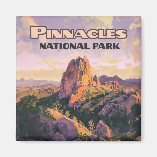 Aimant Carte Pinnacles National Park Buttes California (Devant)