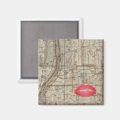 Aimant Carte Plat Batavia Illinois 1870 Fox River Valley (Recto/Verso)