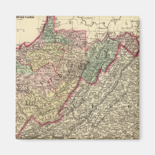 Aimant Carte politique de la Virginie-Occidentale
