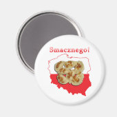 Aimant Carte polonaise de Pierogi Smacznego (Recto/Verso)