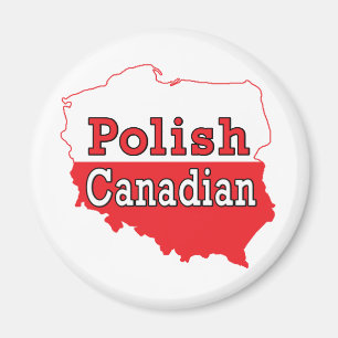 Aimant Carte polonaise de polonais de Canadien