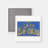 Aimant Carte postale à grande lettre CA du lac Arrowhead  (Recto/Verso)