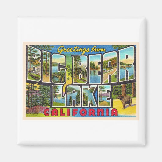 Aimant Carte postale Big Bear Lake California CA (Devant)