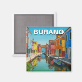 Aimant Carte postale Burano Italie (Recto/Verso)