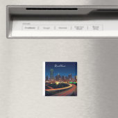 Aimant Carte postale Dallas Texas Night (In Situ (Lave-vaisselle))