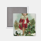 Aimant Carte postale de Noël victorienne représentant un (Recto/Verso)